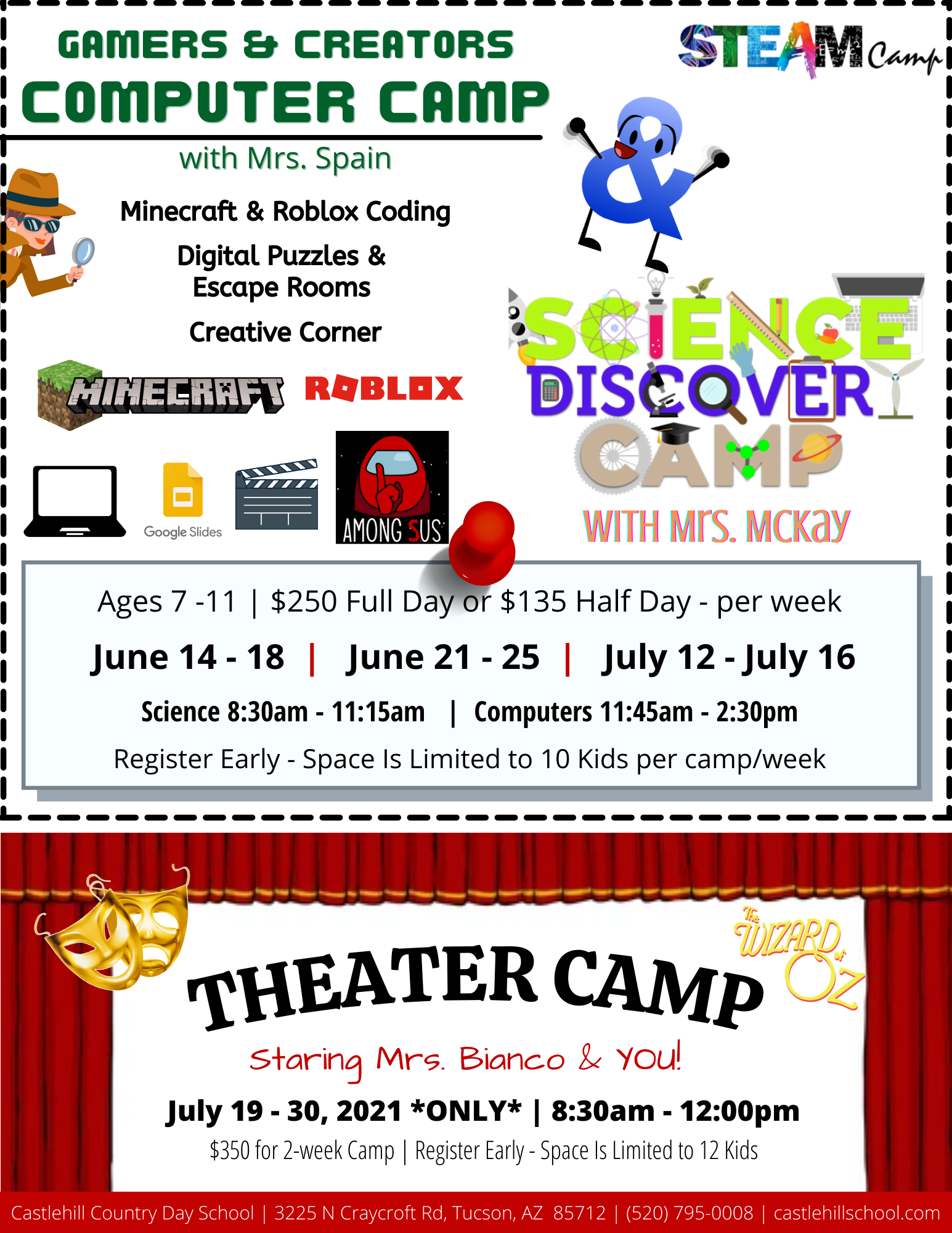 Summer Camp 2021 Castlehill Country Day School Private Elementary School Tucson Az - escape summer camp roblox